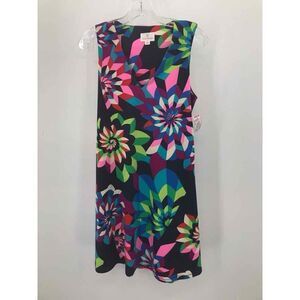 Julie Brown Women's M Kaleidoscope Print Shift Dress Colorful Geometric Floral
